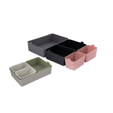 SET 5 ORGANIZER CASSETTI FLESSIBILI E IMPILABILI.