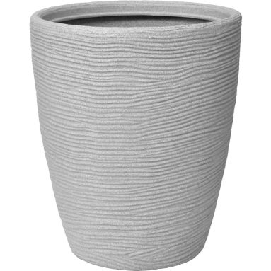 TRONCO CONICO RIGATO SHABBY D.30XH36CM BIANCO PERL