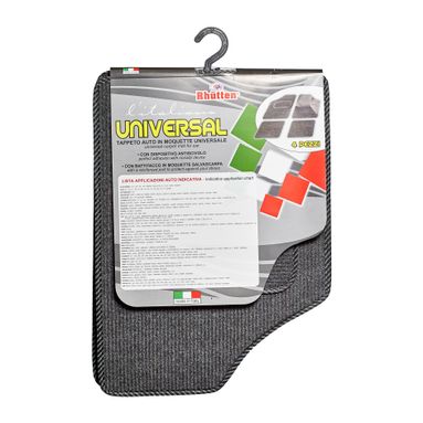 SET 4 TAPPETINI UNIVERSAL AUTO IN MOQUETTE ANTRACI