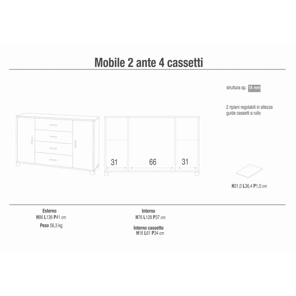 mobile-2-ante-4-cassetti-kit-136x41xh86cm-struttura-cemento-frontale-ossido-bianco