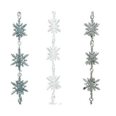 GHIRLANDA CON FIOCCHI DI NEVE 183CM COLORI GHIACCI
