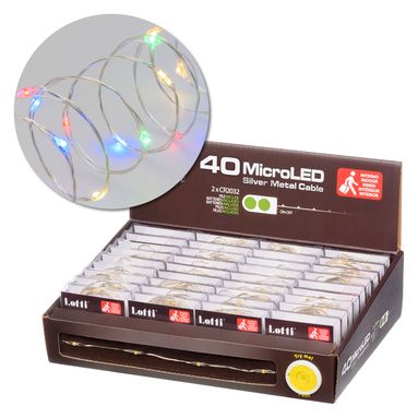 CATENA 40 MICROLED MULTICOLOR 4M A BATTERIA