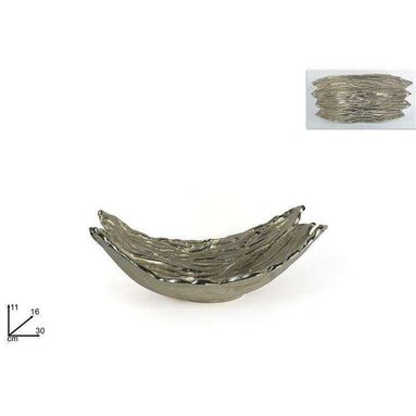 CENTROTAVOLA MODERNO 30CM ARGENTO AD ONDE.