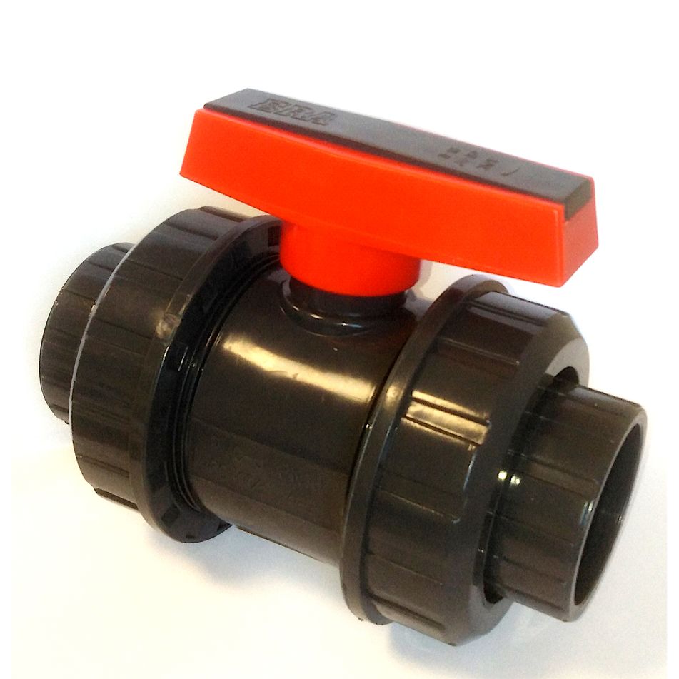 Valvola A Sfera Tipo 230 PVC-U Funzione N.A. Con Comando Manuale Di Emergenza Attacchi Maschio Per Incollaggio Metrico