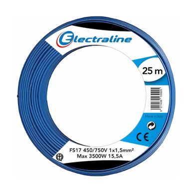 CAVO UNIPOLARE FS17 450/750V 1X1,5 25M BLU