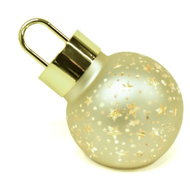 SFERA NATALIZIA H13CM ORO IN VETRO CON LUCI.