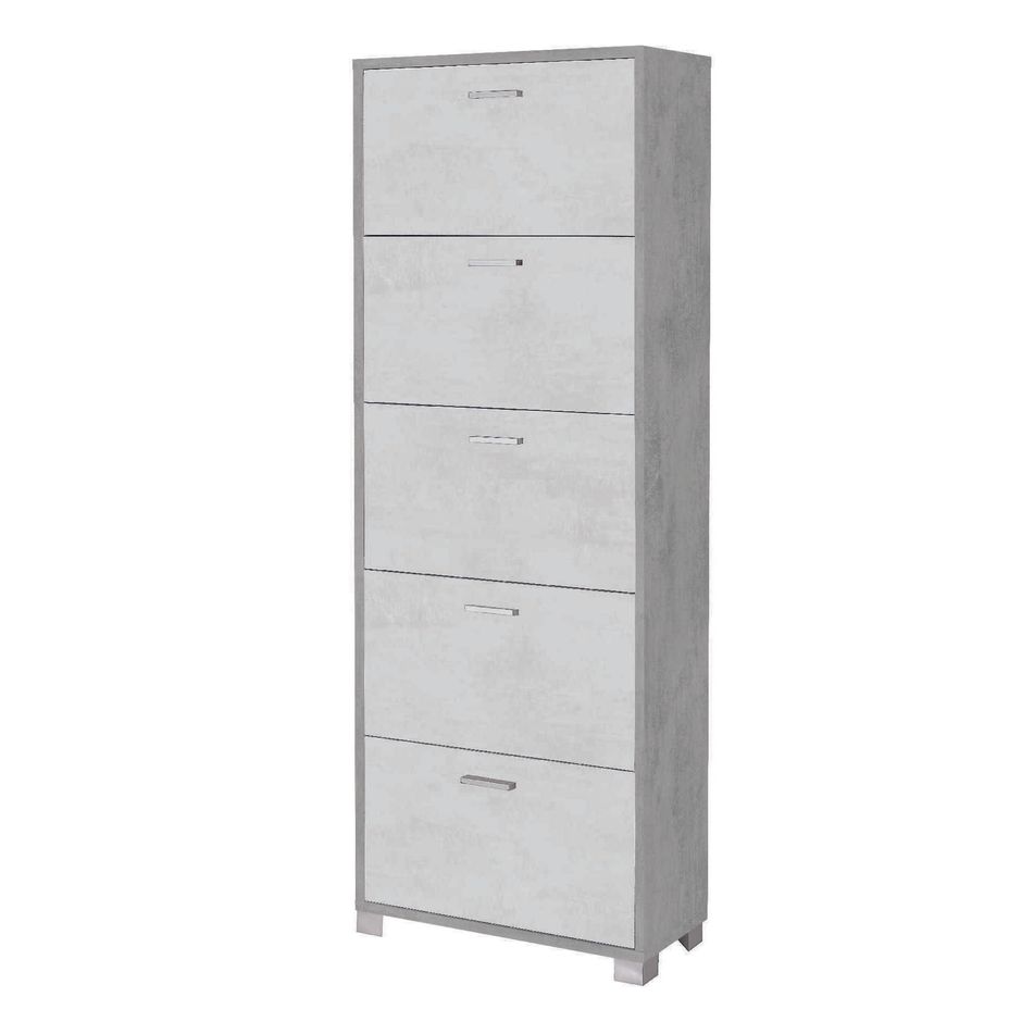 scarpiera-cemento-70x29x190cm-a-5-ribalte-bianche