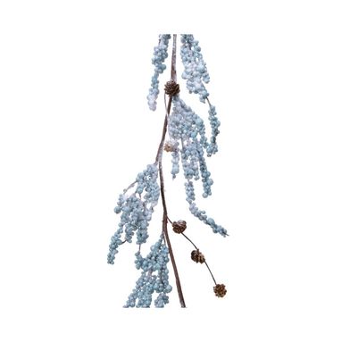 GHIRLANDA 120CM CON PIGNE E BACCHE BIANCHE