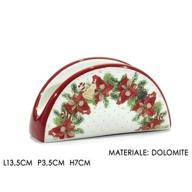 PORTATOVAGLIOLI NATALIZIO 14CM IN DOLOMITE.