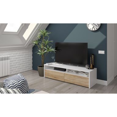 PORTA TV 2 ANTE 130X42XH36CM BIANCO ARTIK / ROVERE