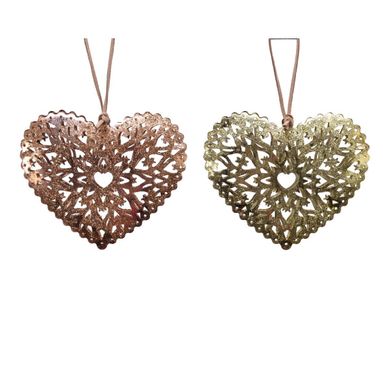 APPENDINO CUORE CHAMPAGNE CON GLITTER.