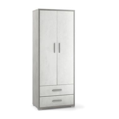 MOBILE 2 ANTE 2 CASSETTI 71X41XH182CM STRUTTURA CEMENTO FRONTALE OSSIDO BIANCO