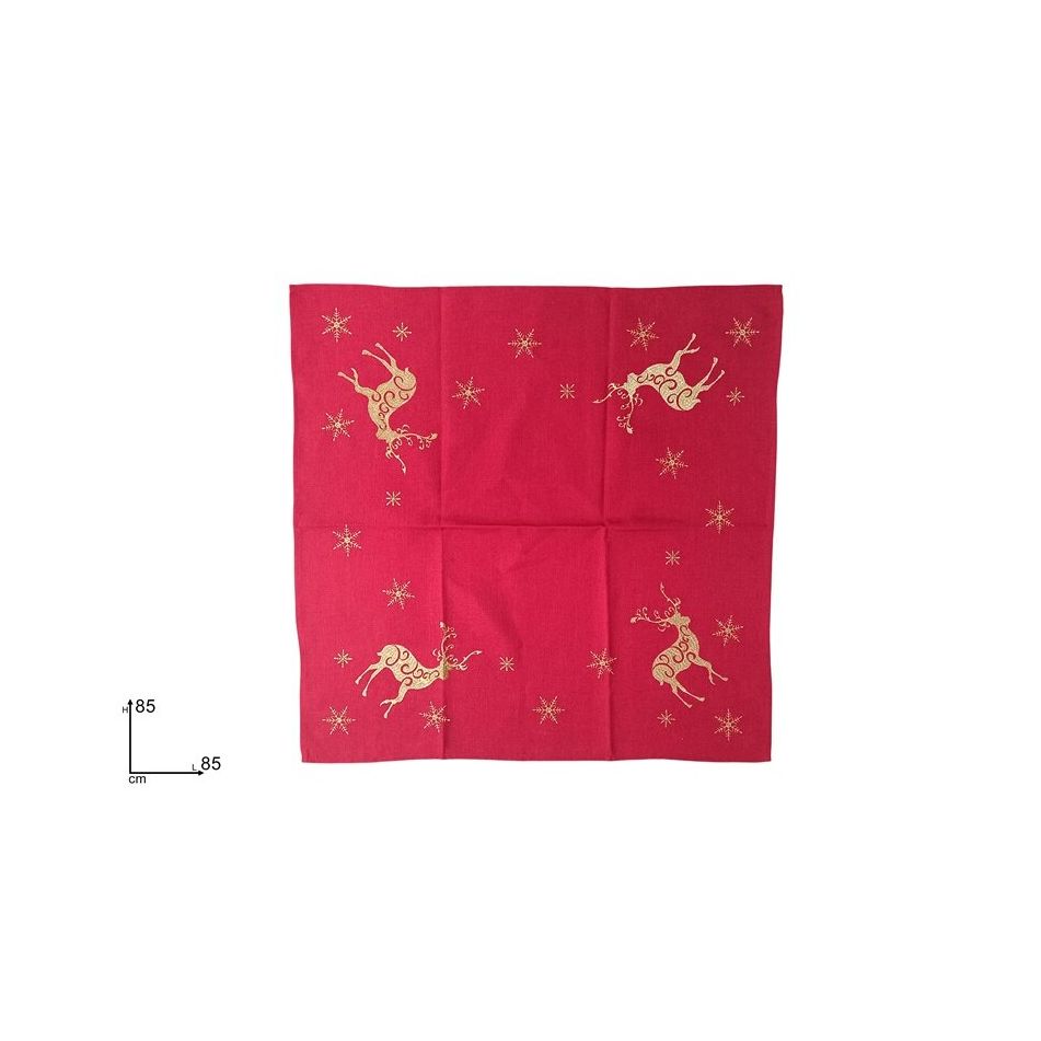 centrotavola-rosso-85x85cm-con-decoro-renna-oro