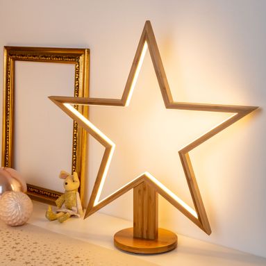 STELLA 54X16XH55CM IN LEGNO CON LED BIANCO CALDO