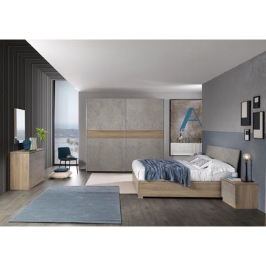 CAMERA DA LETTO MALIA NOCE / GRANITO CON ARMADIO 2