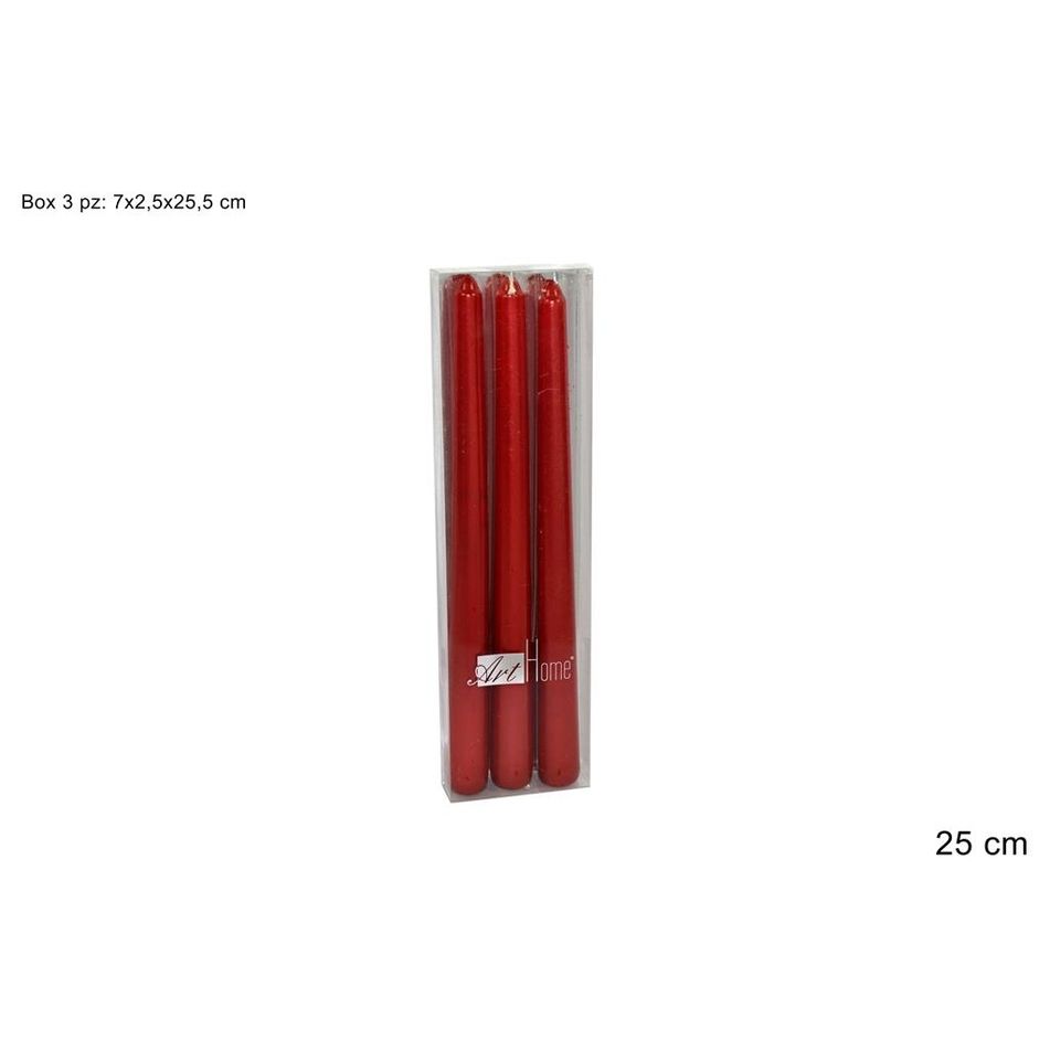 candela-liscia-25cm-rosso-in-box-3-pz