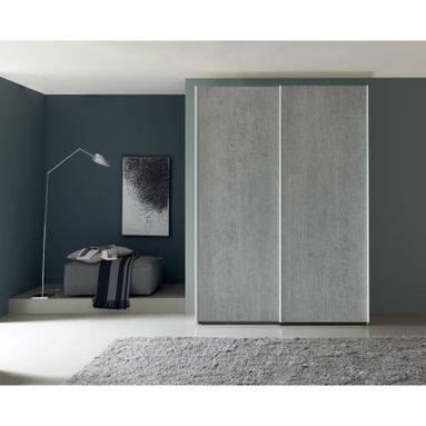 ARMADIO SCORREVOLE 181X65XH247CM BIANCO/CEMENTO