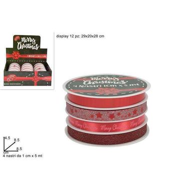 SET 4 NASTRI ROSSI 5M 1CM.