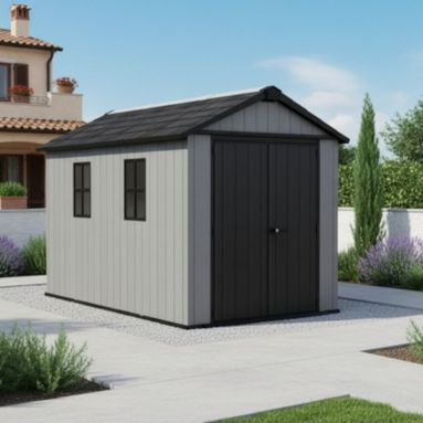 KETER CASETTA DA GIARDINO NEWTON PLUS 7511/1175 EVOTECH GRIGIO - DOPPIA OPZIONE MONTAGGIO