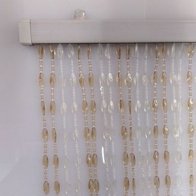TENDA CON PERLE SOLEIL 120XH230CM GHIACCIO/AVANA