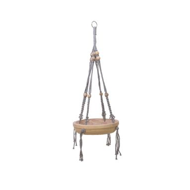 VASSOIO PENSILE IN LEGNO NATURALE CON SEFRE D.31XH