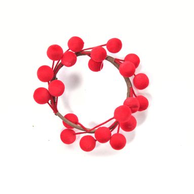 GIROCANDELA BACCHE FLOCCATE ROSSE D.5CM.