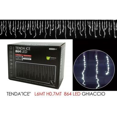 TENDA ICE C/864LED GHIAC. 6MT LX0.7MT H.