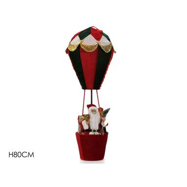 BABBO NATALE H80CM SU MONGOLFIERA.
