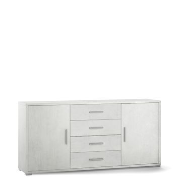 MOBILE 2 ANTE 4 CASSETTI KIT 174X41XH84CM STRUTTURA OSSIDO BIANCO FRONTALE OSSIDO BIANCO