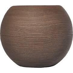 VASO CASPO' RIGATO SHABBY D.40XH33CM BROWN