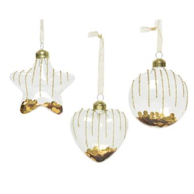 APPENDINO STELLA / CUORE / SFERA 8CM TRASPARENTE