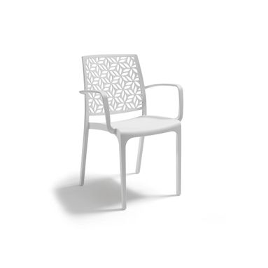 SEDIA NINFA 56X56XH81CM BIANCA CON BRACCIOLI.