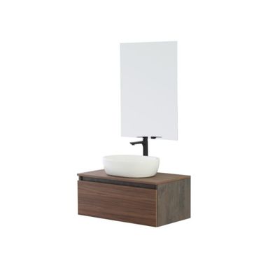 COMPOSIZIONE BAGNO SOSPESA REVITAL CON CIOTOLA  CM.80X46X34H COLORE NOCE
