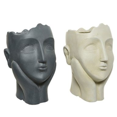 FIORIERA CON VOLTO FEMMINILE 27X21XH35CM
