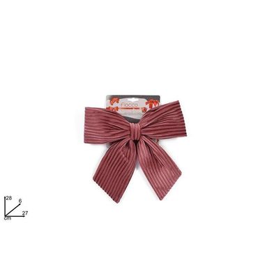 FIOCCO 28CM VELLUTO A RIGHE ROSA.