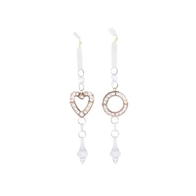 APPENDINO CUORE/CERCHIO IN METALLO ORO CON NASTRO.