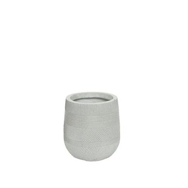 VASO LIAM IN ARGILLA D.21XH21CM BIANCO A RIGHE