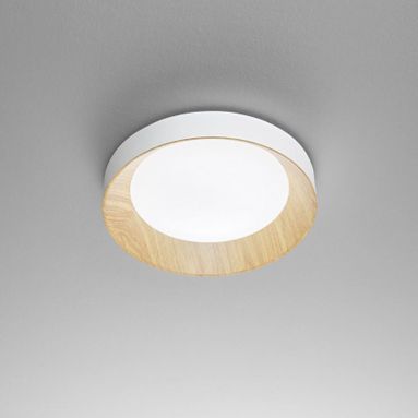 PLAFONIERA LED ARKA 23W D.40CM CCT LEGNO/BIANCA