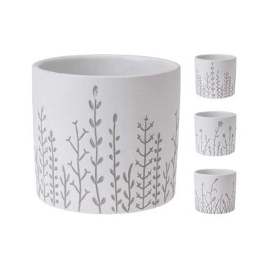 VASO PLANT 12X12XH11CM GRIGIO IN CERAMICA IN 3 MOD
