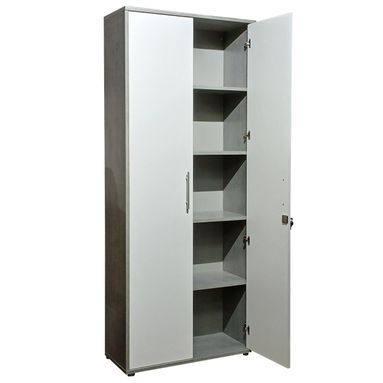 LIBRERIA OMEGA 2 ANTE 79X34XH189CM CEMENTO/BIANCA.