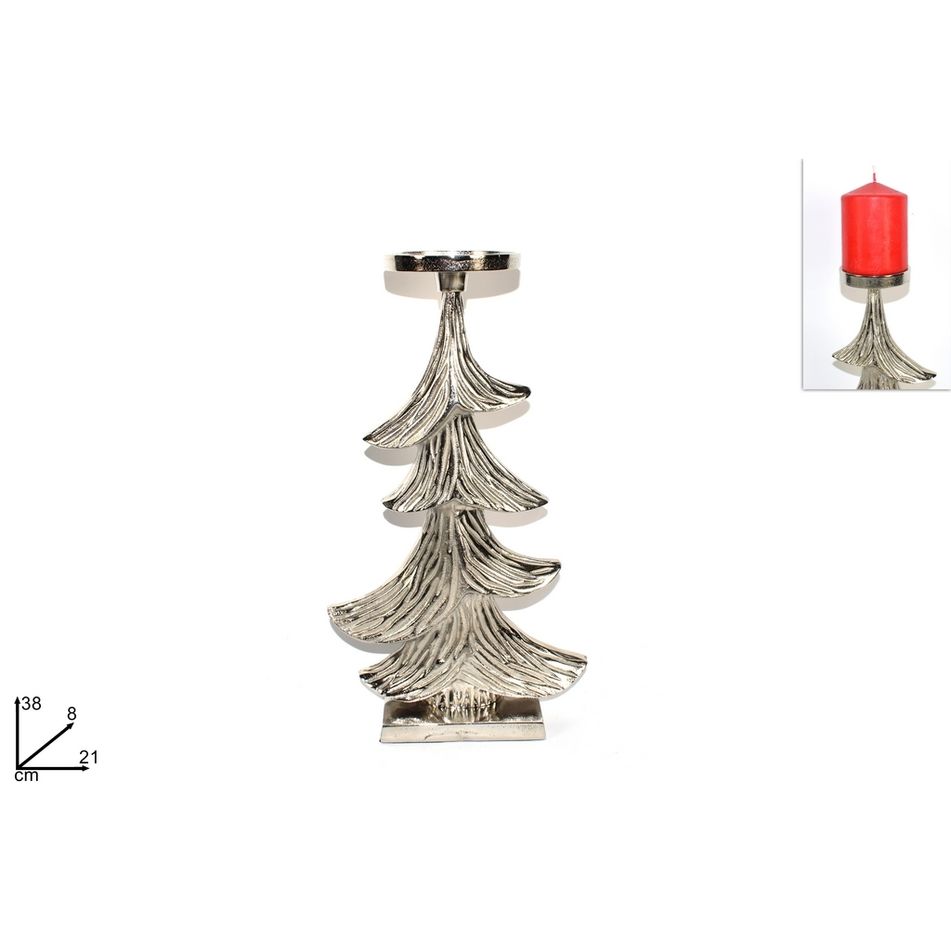 albero-di-natale-argentato-portacandela-38cm