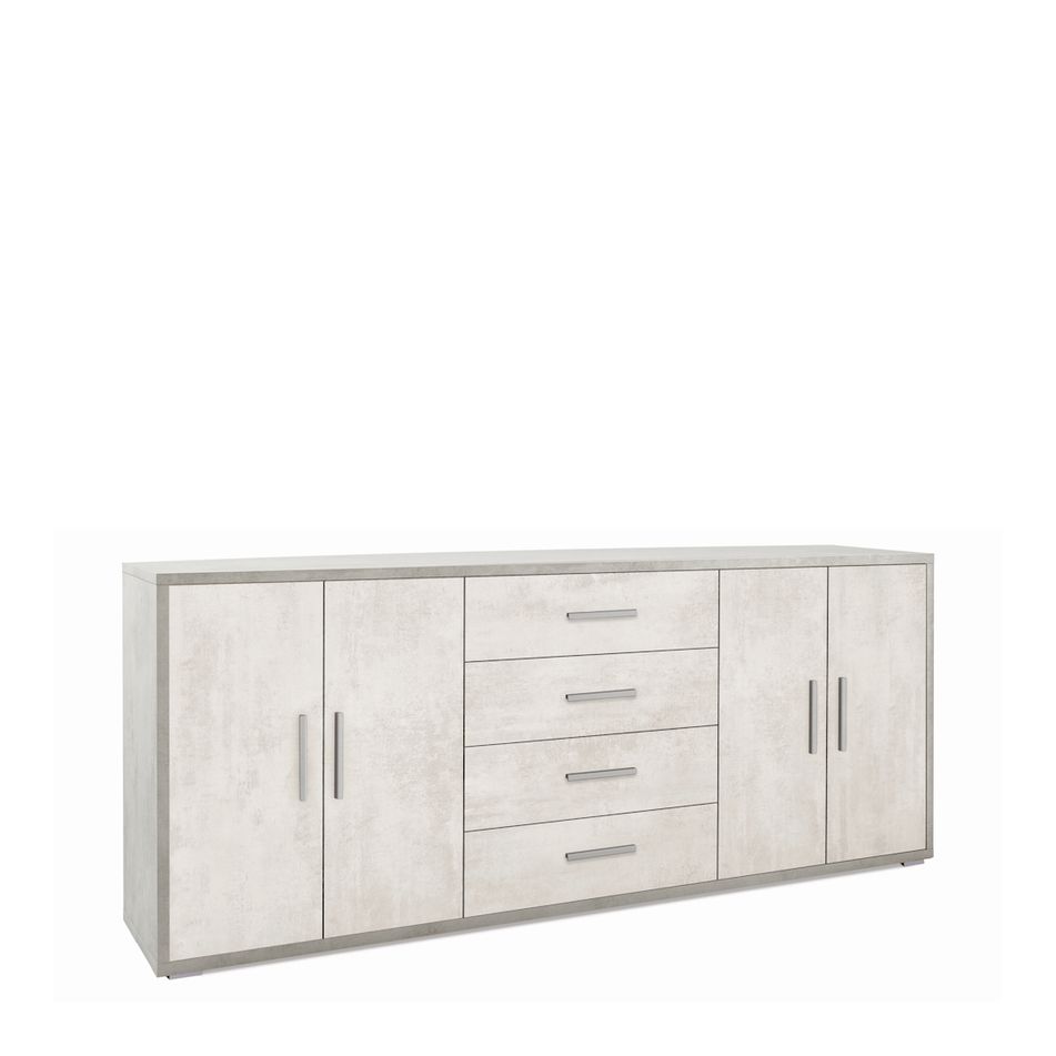 mobile-4-ante-4-cassetti-kit-203x41xh84cm-struttura-cemento-frontale-ossido-bianco