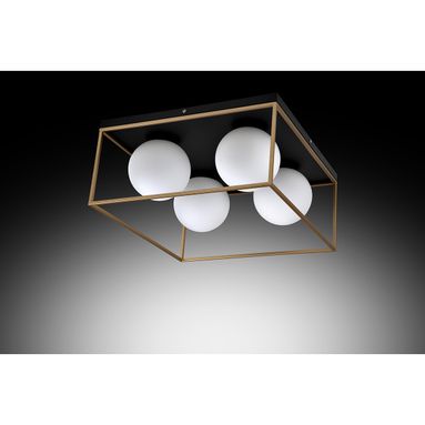 PLAFONIERA JERA 4 LUCI E14 45X45XH22CM ORO SATINAT